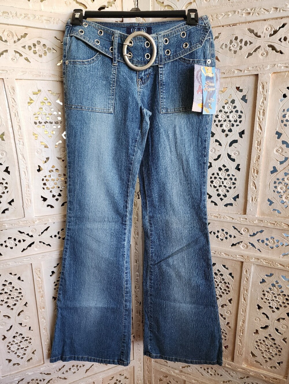 NWT Vintage Y2K Angels Stretch Hipsters, Low Rise Flared Denim Jeans- Size 1